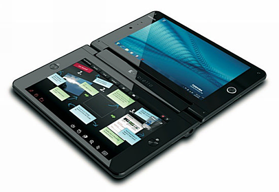 hands on toshiba libretto w100 dual screen tablet