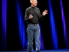 Apple CEO Steve Jobs showing the new Macbook Air laptop at Macwo