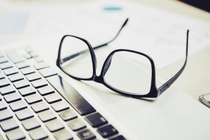 Glasses with black plastick frame